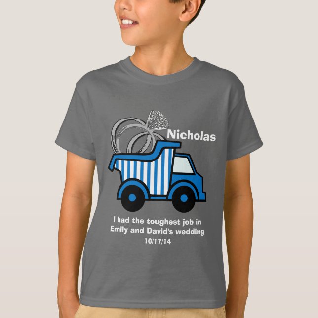 T-shirt Camion de vidange Bleu (Devant)