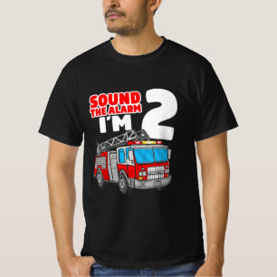 T-shirt Camion d'incendie 2 ans pompier 2e anniversaire