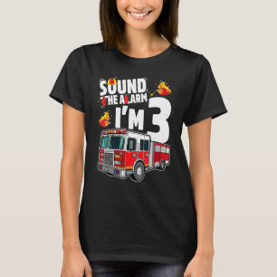 T-shirt Camion d'incendie 3e anniversaire garçon pompier 3