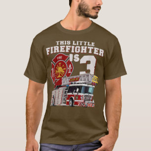 T-shirt Camion d'incendie 3e anniversaire Pompier garçon