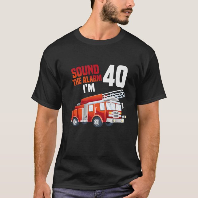 T-shirt Camion d'incendie 40e anniversaire pompier thème 4 (Devant)