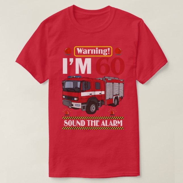 T-shirt Camion d'incendie 60 ans pompier 60e anniversaire  (Design devant)