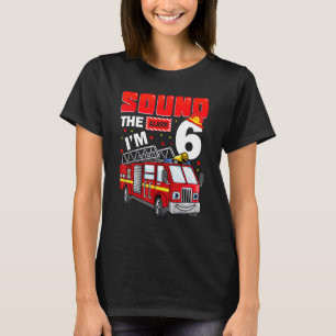 T-shirt Camion d'incendie 6e anniversaire garçon 6 ans pom