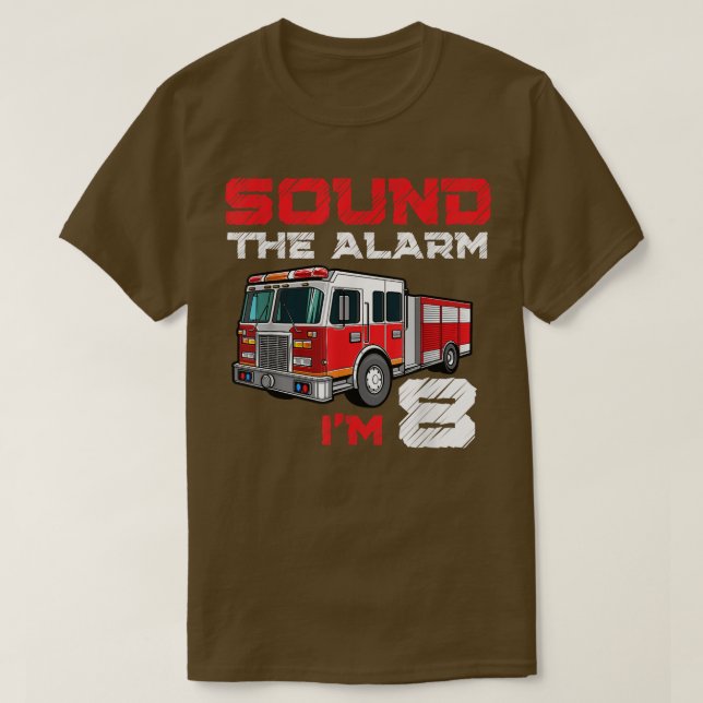 T-shirt Camion d'incendie 8e anniversaire garçon Futur pom (Design devant)