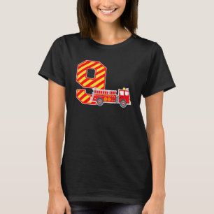 T-shirt Camion d'incendie 9e anniversaire garçon bébé pomp