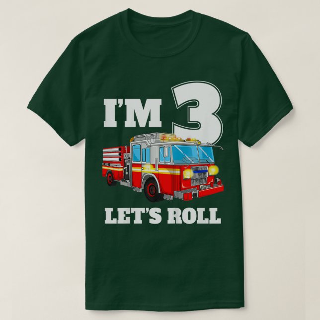 T-shirt Camion d'incendie Enfants 3e anniversaire Joyeux T (Design devant)