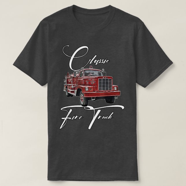 T-shirt Camion d'incendie, futur pompier, Camion classique (Design devant)