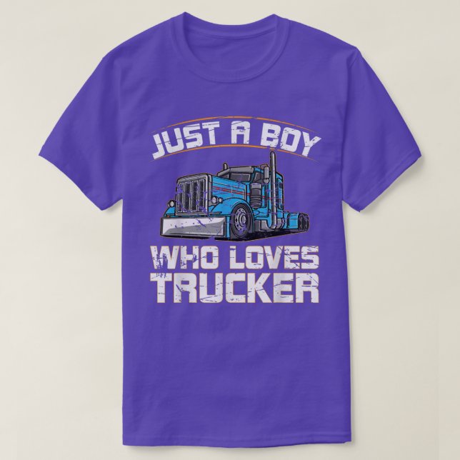 T-shirt Camion Drôle Juste Un Garçon Qui Aime Les Camions  (Design devant)
