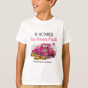 T-shirt Camion En Octobre Nous Portons Rose Cancer Du Sein