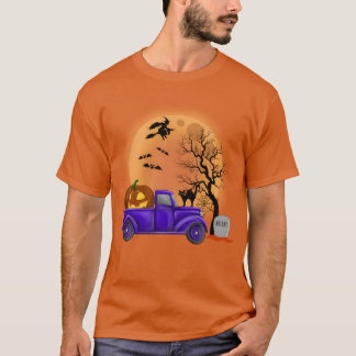 T-shirt Camion et Citrouilles à Halloween drôle