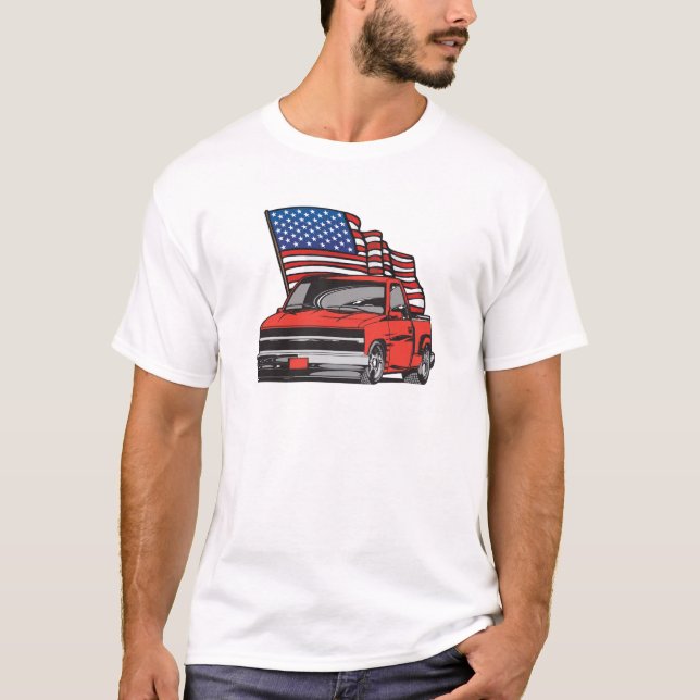 T-shirt Camion fait sur commande américain (Devant)