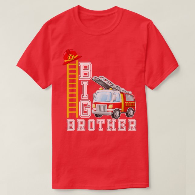 T-shirt Camion Feu Big Brother Manches Courtes Pour Les Je (Design devant)