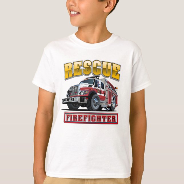 T-shirt Camion-feu de dessin (Devant)