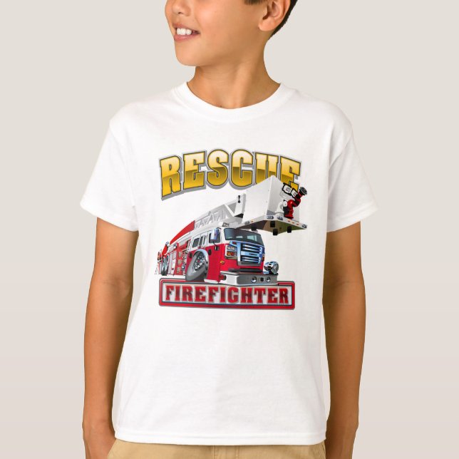 T-shirt Camion-feu de dessin (Devant)