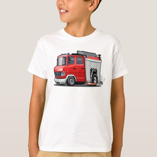 T-shirt Camion-feu de dessin (Devant)