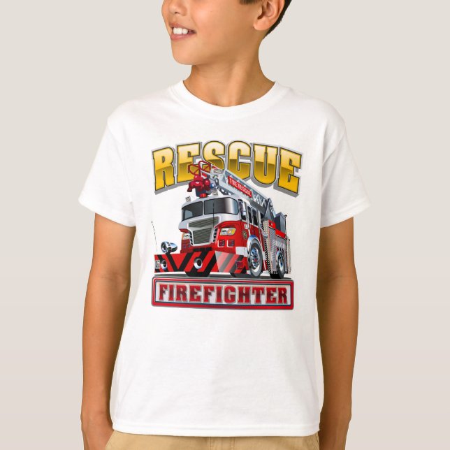 T-shirt Camion-feu de dessin (Devant)