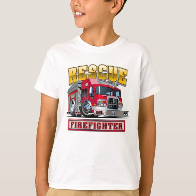 T-shirt Camion-feu de dessin (Devant)