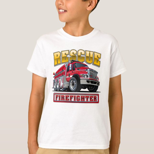 T-shirt Camion-feu de dessin (Devant)