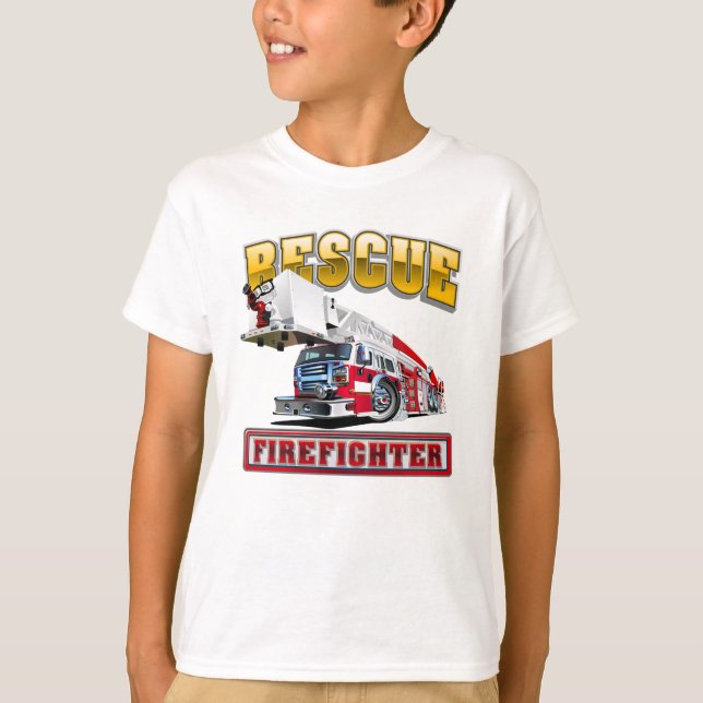 T-shirt Camion-feu de dessin (Devant)