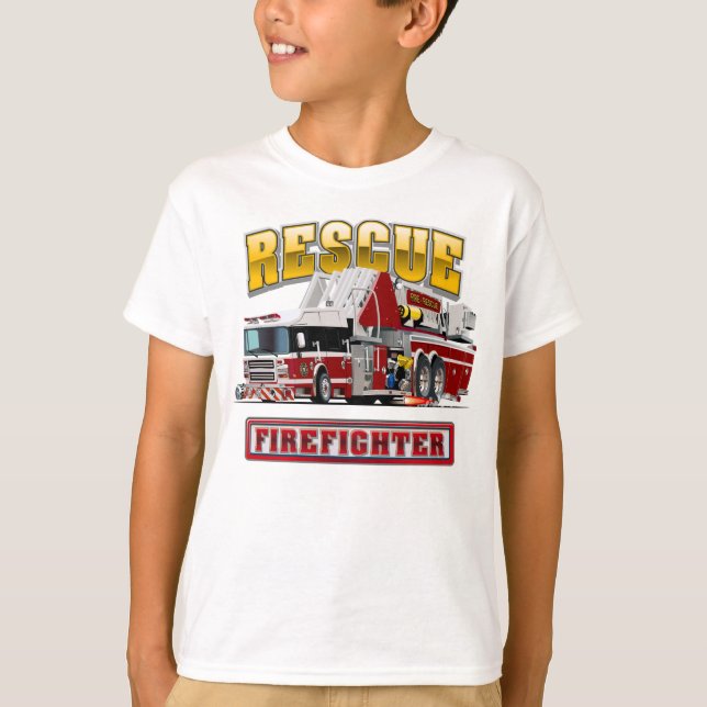 T-shirt Camion-feu de dessin (Devant)