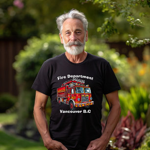 T-shirt Camion feu rouge vif prêt à l'action dans la ville