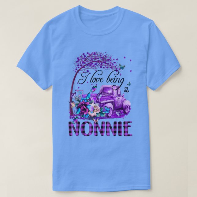 T-shirt Camion Fleur J'Aime Être Nonnie Papillon Art Gra (Design devant)