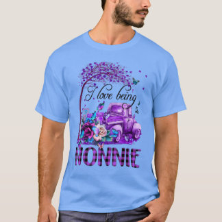 T-shirt Camion Fleur J'Aime Être Nonnie Papillon Art Gra