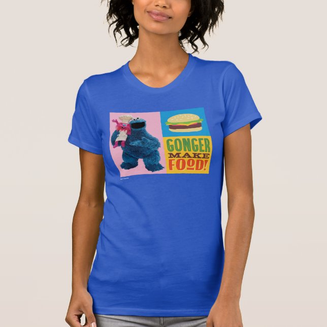 T-shirt Camion fourré de Cookie Monster | Gonger Make Food (Devant)