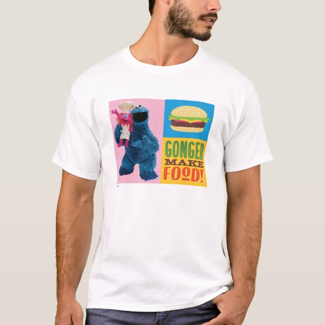 T-shirt Camion fourré de Cookie Monster | Gonger Make Food (Devant)