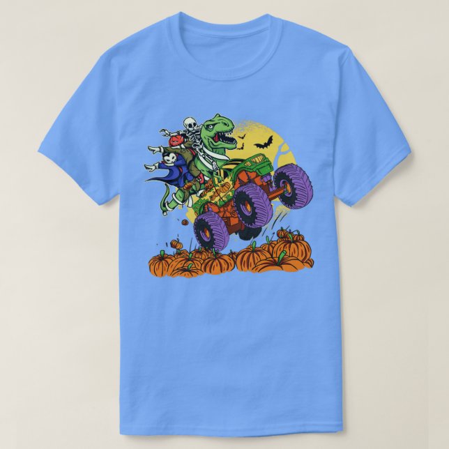 T-shirt Camion Halloween TRex Dinosaur Monster (Design devant)