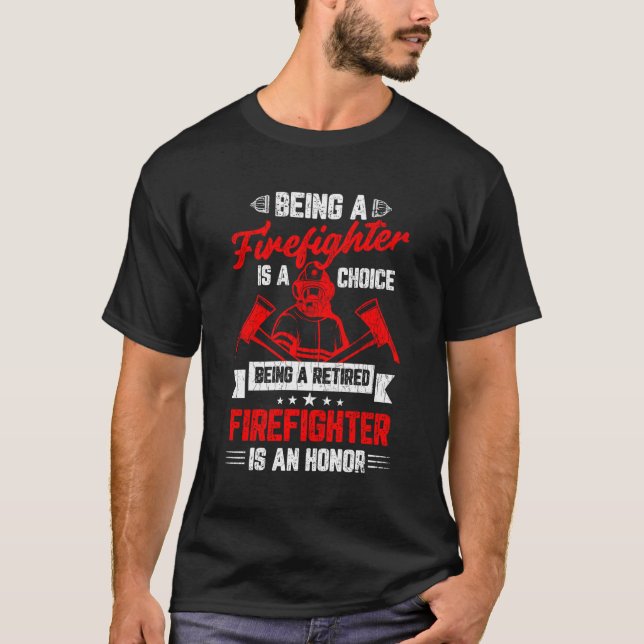 T-shirt Camion incendie pompier retraité (Devant)