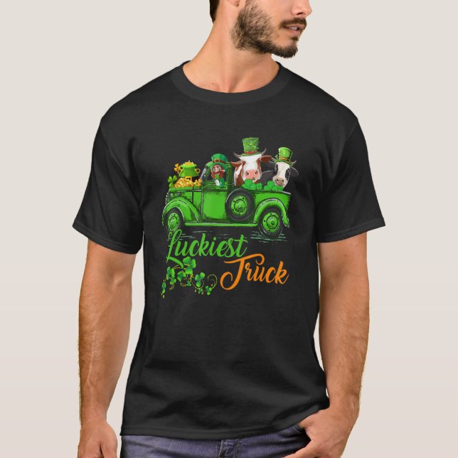 T-shirt Camion le plus chanceux St Patrick S Day Leprechau (Devant)