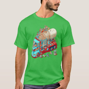 T-shirt Camion Mixeur de ciment de style psychédélique
