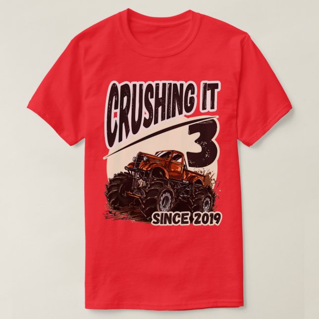 T-shirt Camion Monster 3e anniversaire 8 (Design devant)