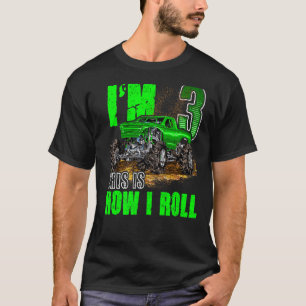 T-shirt Camion Monster 3e Anniversaire Pour Garçons Et Fil