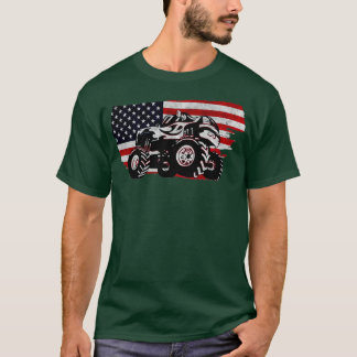T-shirt Camion Monster Avec Drapeau Américain 4