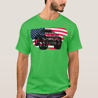 T-shirt Camion Monster avec Drapeau US