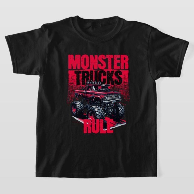 T-shirt Camion Monster cool noir et rouge (Poser)