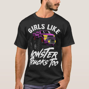 T-shirt Camion Monster cool Pour Femmes Filles Camions Rou