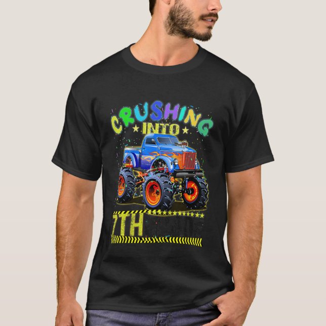 T-shirt Camion Monster de 7e année pour enfants prêt à écr (Devant)