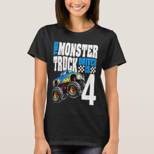 T-shirt Camion Monster Enfants 4e anniversaire Monster 4 a