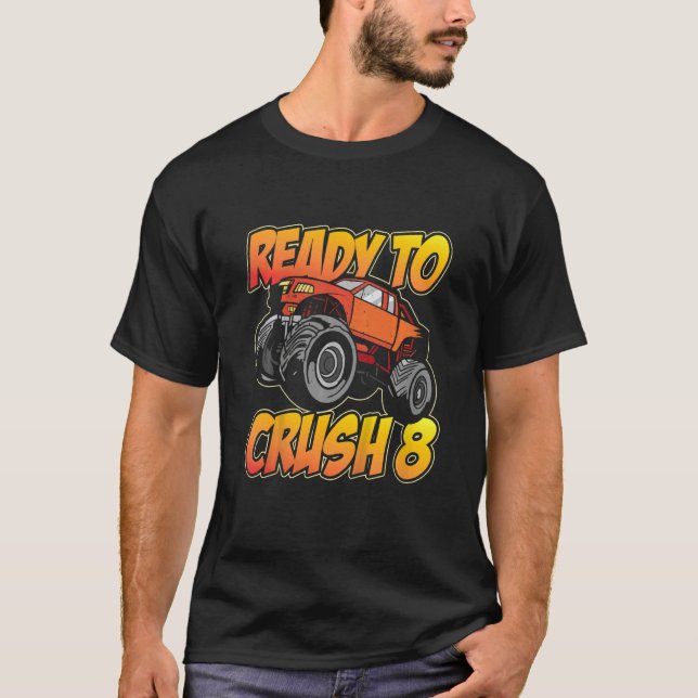 T-shirt Camion Monster Enfants 8e anniversaire Je suis prê (Devant)