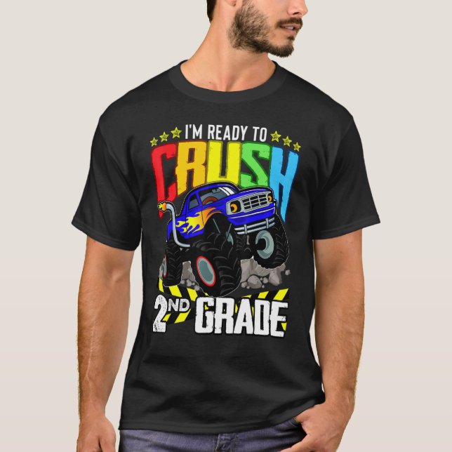 T-shirt Camion Monster Prêt À Écraser La Deuxième Année Re (Devant)