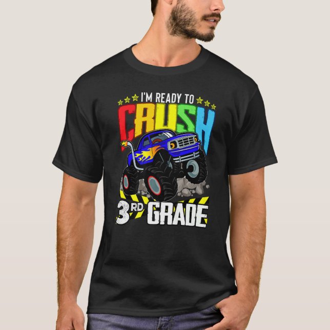 T-shirt Camion Monster Prêt À Écraser Troisième Classe Ret (Devant)