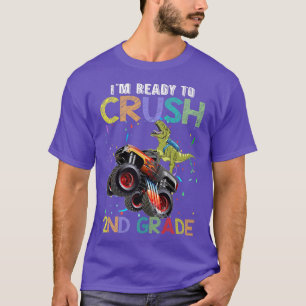 T-shirt Camion monstre de 2e année Crush dinosaure retour 