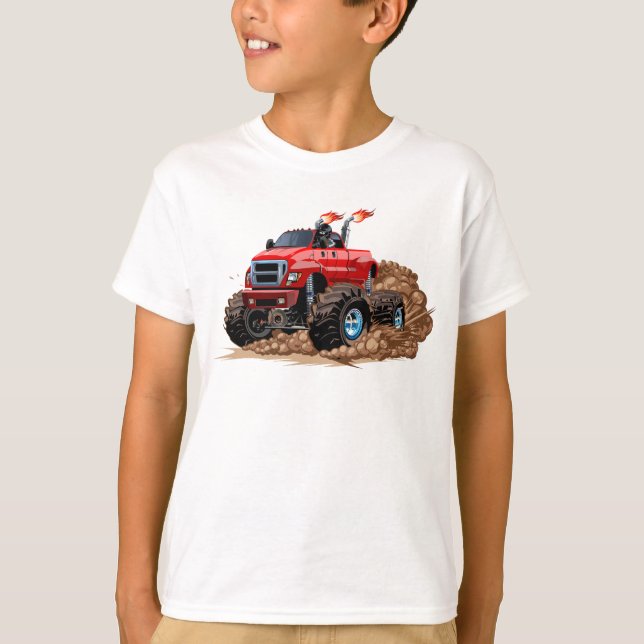 T-shirt Camion monstre de dessin animé (Devant)