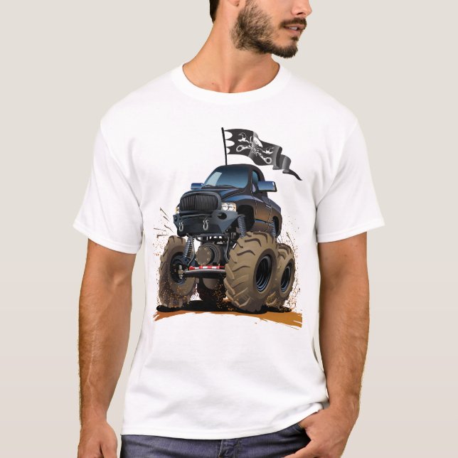 T-shirt Camion monstre de dessin animé (Devant)