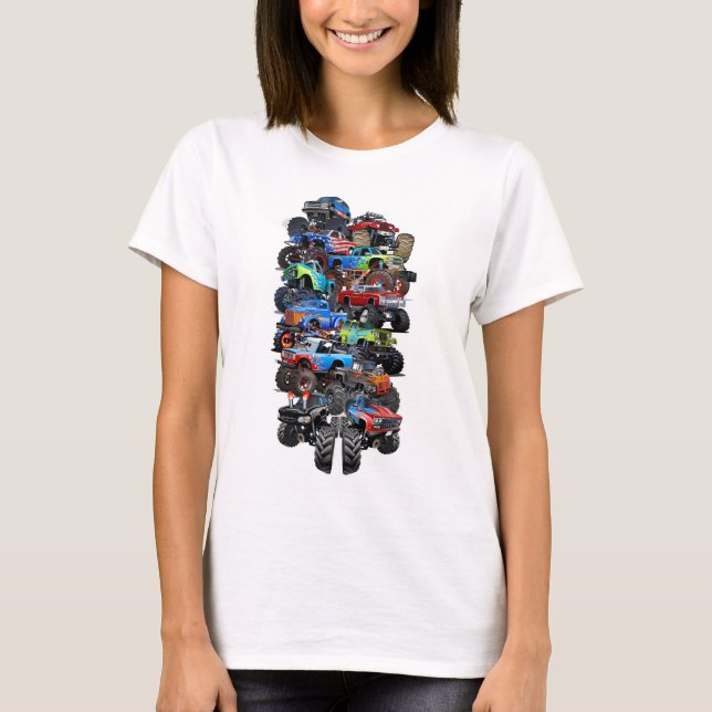 T-shirt Camion monstre de dessin animé (Devant)