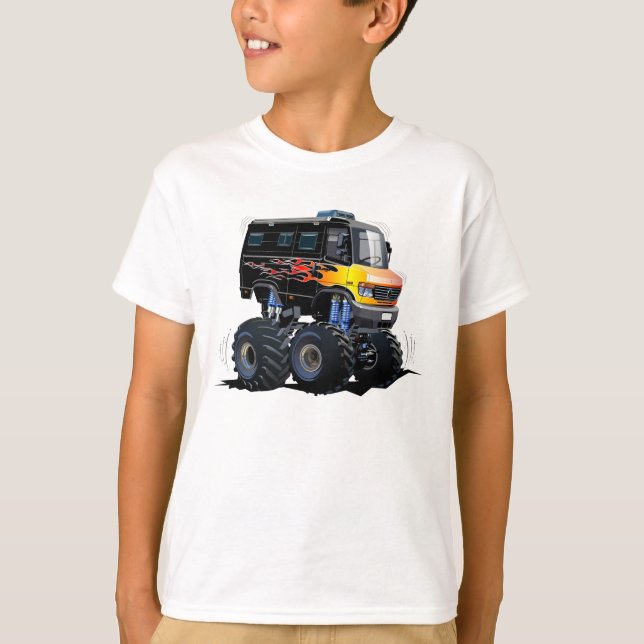 T-shirt Camion monstre de dessin animé (Devant)
