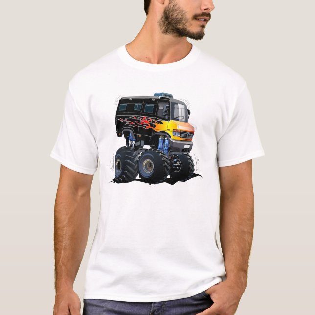 T-shirt Camion monstre de dessin animé (Devant)